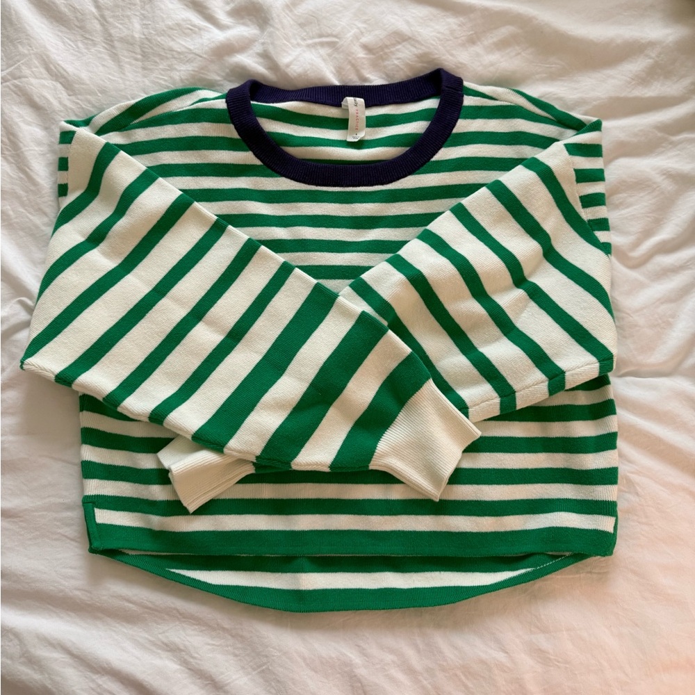 Daily Practice Striped Cropped Sweater